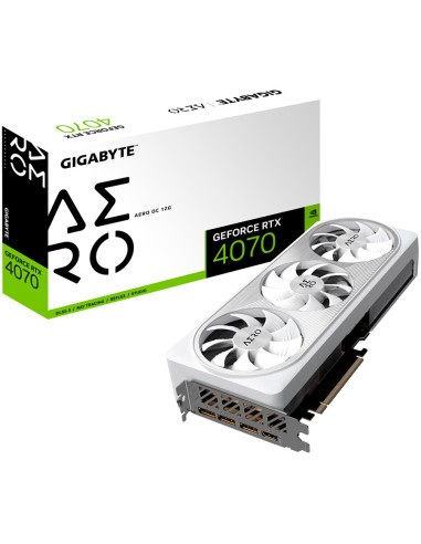 GV-N4070AERO OC-12GD,GIGABYTE Video Card NVIDIA GeForce RTX 4070 AERO OC 12GB, GDDR6X 12GB/192bit, PCI-E 4.0, 1x HDMI, 3x DP, Re