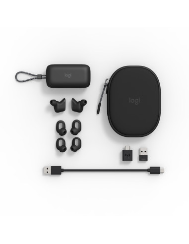 985-001082,LOGITECH Zone True Wireless - GRAPHITE - 2.4GHZ/BT - PLUGC, "985-001082"