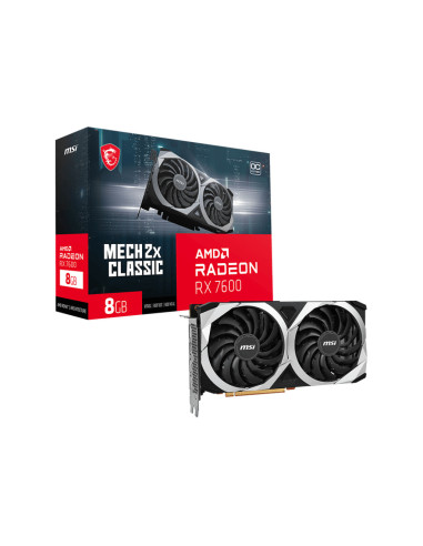 RADEON RX 7600 MECH 2X CLASSIC 8G OC,MSI Radeon RX 7600 MECH 2X CLASSIC 8G OC HDMI DPx3 EP8 ATX DUAL FAN OC 8G "RADEON RX 7600 M