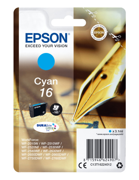 C13T16224012,Cartus cerneala Epson Cyan 16 T162240