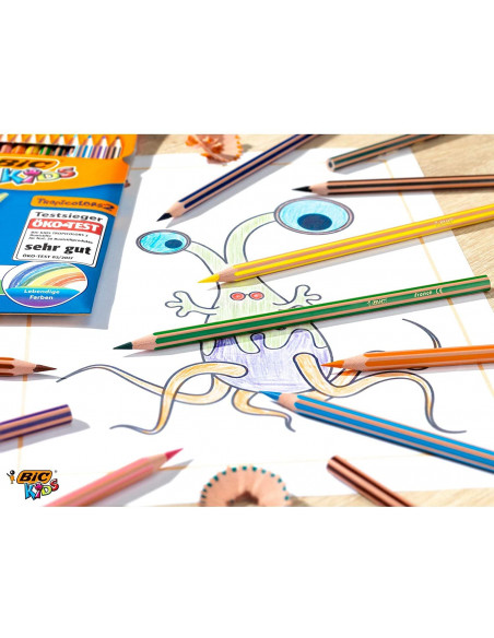 Creioane colorate BIC Kids Evolution Stripes, 24 buc/set,950525