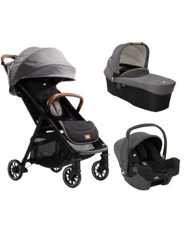 BB-C1817CASHA000SET,Joie - Carucior pentru copii ultracompact 3 in 1 Parcel Carbon / i-Snug Shale ( Carucior Parcel Carbon + Lan
