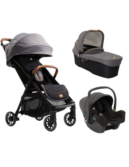 BB-C1817CASHA000SET,Joie - Carucior pentru copii ultracompact 3 in 1 Parcel Carbon / i-Snug Shale ( Carucior Parcel Carbon + Lan