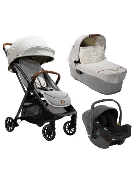 BB-A1219PEOYS000SET,Joie - Carucior pentru copii ultracompact 3 in 1 Parcel Oyster / i-Snug Shale ( Carucior Parcel Oyster + Lan