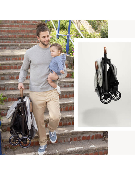 BB-A1219PEOYS000SET,Joie - Carucior pentru copii ultracompact 3 in 1 Parcel Oyster / i-Snug Shale ( Carucior Parcel Oyster + Lan