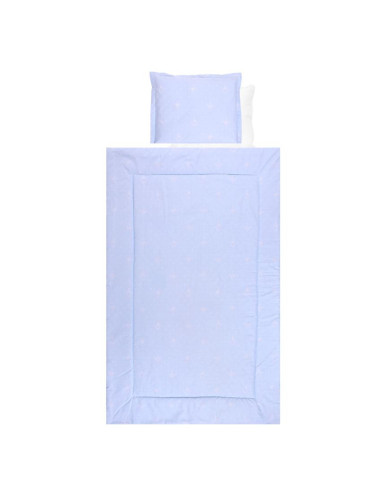 20800025901,Set lenjerie pat 4 piese, bumbac ranforce, Little Bear Blue