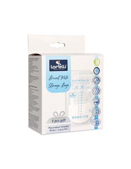 1022069,Set 45 pungi pentru depozitarea laptelui matern, Transparent