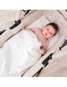 20801176202,Set lenjerie pentru carucior, cu protectie impermeabila, 7 piese, Green Sleep&Dream 2