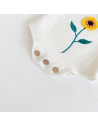 UP-24ar2,Salopeta tricotata cu floarea soarelui, Alb, Diferite marimi