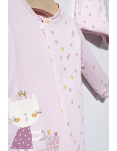 UP-tgs_2911_4,Salopeta cu bulinute cu caciulita pentru bebelusi Cats, Tongs baby, Somon