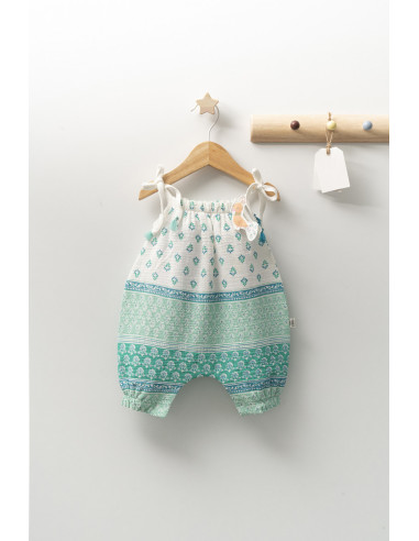 UP-tgs_4301_6,Salopeta de vara din muselina pentru bebelusi Peacock, Tongs baby, Somon
