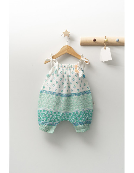 UP-tgs_4301_6,Salopeta de vara din muselina pentru bebelusi Peacock, Tongs baby, Somon