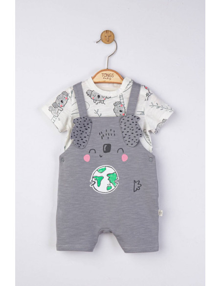 UP-tgs_4156_4,Set salopeta cu tricou de vara pentru bebelusi Koala, Tongs baby, Gri