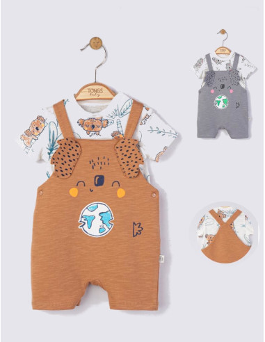 UP-tgs_4156_4,Set salopeta cu tricou de vara pentru bebelusi Koala, Tongs baby, Gri