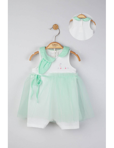 UP-tgs_4200_2,Salopeta de vara pentru bebelusi cu tulle, Tongs baby, Verde