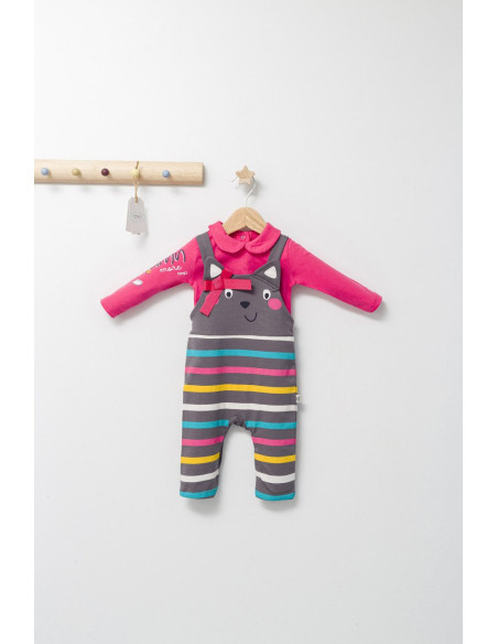 UP-tgs_4437_4,Set salopeta cu bluzita pentru bebelusi Colorful autum, Tongs baby, Gri