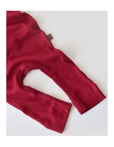 UP-BC-CSYM11410-0,Salopeta cu maneca lunga si panataloni lungi din bumbac organic si modal - Rosu