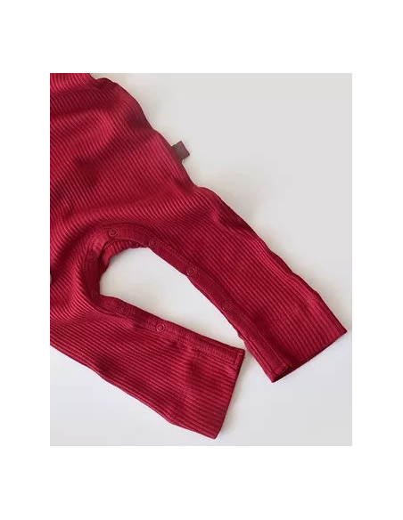 UP-BC-CSYM11410-0,Salopeta cu maneca lunga si panataloni lungi din bumbac organic si modal - Rosu