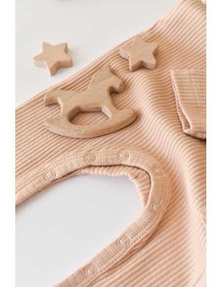 UP-BC-CSYM11412-0,Salopeta cu maneca lunga si panataloni lungi din bumbac organic si modal - Somon