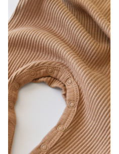 UP-BC-CSYM11414-0,Salopeta cu maneca lunga si panataloni lungi din bumbac organic si modal - Maro 2