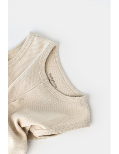 UP-BC-CSYW1006-6,Salopeta fara maneci si panataloni scurti - 100% bumbac organic - Stone, Baby Cosy