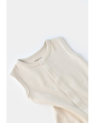 UP-BC-CSYW1006-6,Salopeta fara maneci si panataloni scurti - 100% bumbac organic - Stone, Baby Cosy
