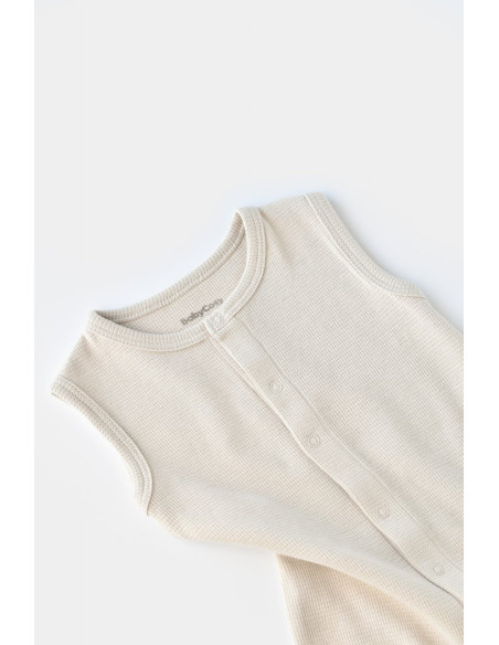 UP-BC-CSYW1006-6,Salopeta fara maneci si panataloni scurti - 100% bumbac organic - Stone, Baby Cosy