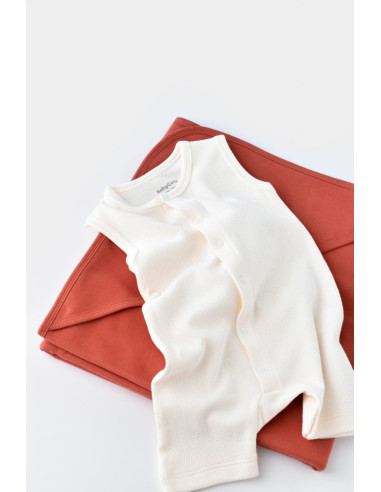 UP-BC-CSYW1008-3,Salopeta fara maneci si panataloni scurti - 100% bumbac organic - Ecru, Baby Cosy