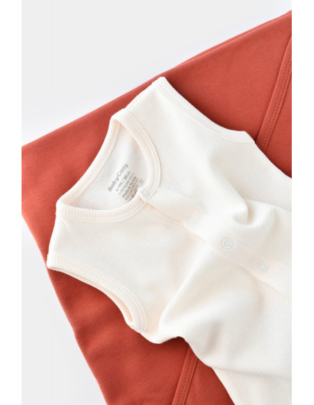 UP-BC-CSYW1008-3,Salopeta fara maneci si panataloni scurti - 100% bumbac organic - Ecru, Baby Cosy