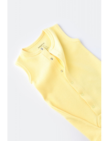 UP-BC-CSYW1010-3,Salopeta fara maneci si panataloni scurti - 100% bumbac organic - Galben, Baby Cosy