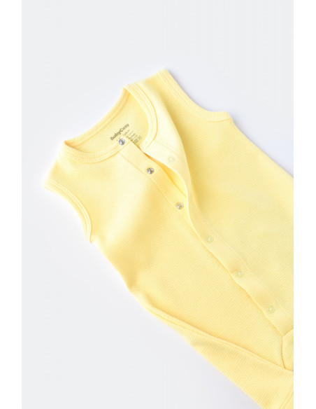 UP-BC-CSYW1010-3,Salopeta fara maneci si panataloni scurti - 100% bumbac organic - Galben, Baby Cosy