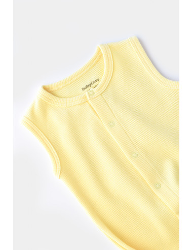 UP-BC-CSYW1010-3,Salopeta fara maneci si panataloni scurti - 100% bumbac organic - Galben, Baby Cosy