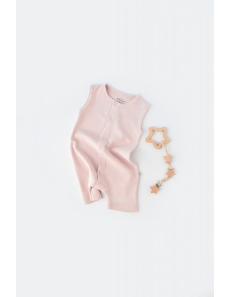 UP-BC-CSYW1011-3,Salopeta fara maneci si panataloni scurti - 100% bumbac organic - Roz, Baby Cosy