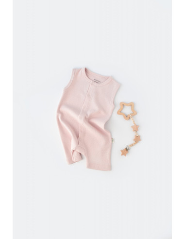 UP-BC-CSYW1011-3,Salopeta fara maneci si panataloni scurti - 100% bumbac organic - Roz, Baby Cosy
