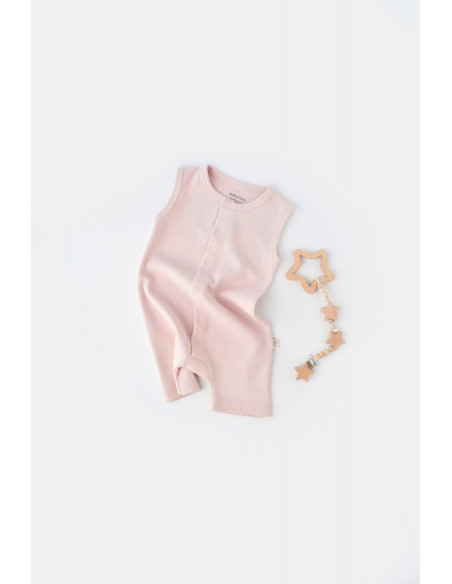 UP-BC-CSYW1011-3,Salopeta fara maneci si panataloni scurti - 100% bumbac organic - Roz, Baby Cosy