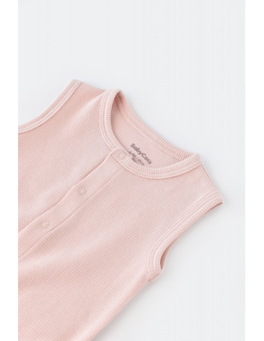 UP-BC-CSYW1011-3,Salopeta fara maneci si panataloni scurti - 100% bumbac organic - Roz, Baby Cosy