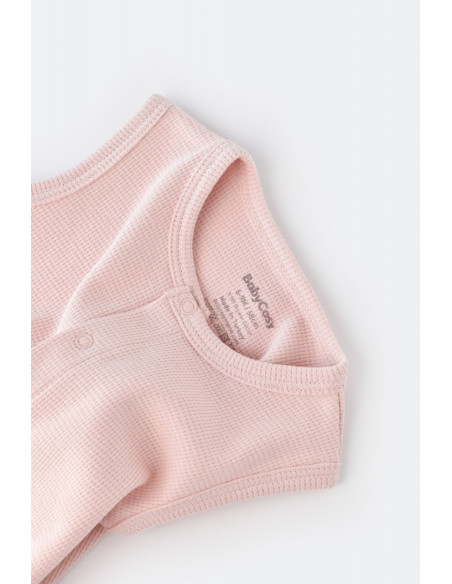 UP-BC-CSYW1011-3,Salopeta fara maneci si panataloni scurti - 100% bumbac organic - Roz, Baby Cosy