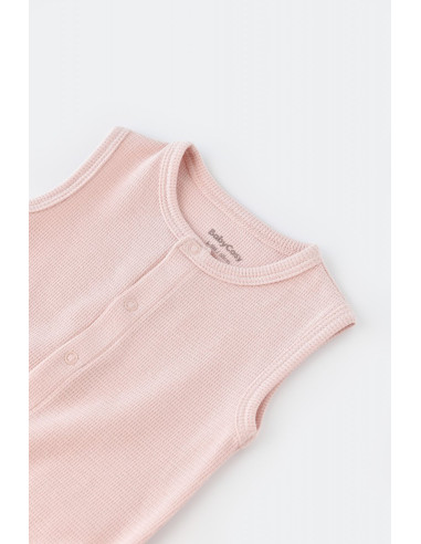 UP-BC-CSYW1011-3,Salopeta fara maneci si panataloni scurti - 100% bumbac organic - Roz, Baby Cosy
