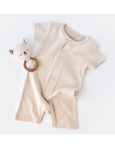 UP-BC-CSYW1012-3,Salopeta cu panataloni scurti - 100% bumbac organic - Stone, Baby Cosy 2