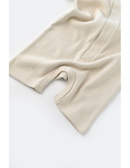 UP-BC-CSYW1012-3,Salopeta cu panataloni scurti - 100% bumbac organic - Stone, Baby Cosy