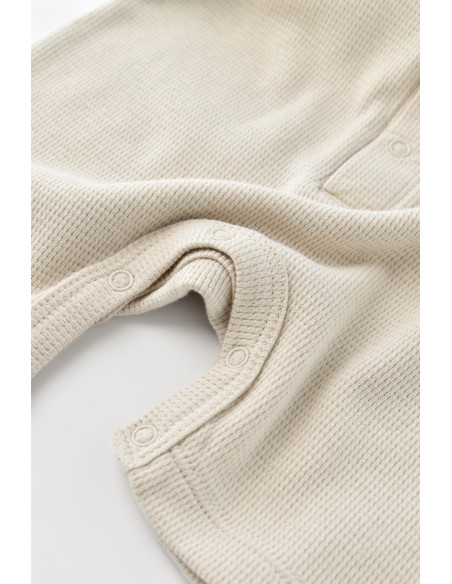 UP-BC-CSYW1012-3,Salopeta cu panataloni scurti - 100% bumbac organic - Stone, Baby Cosy