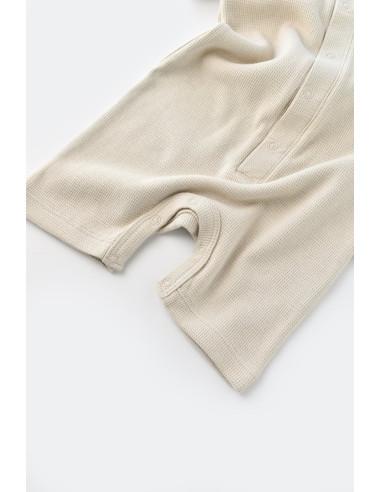 UP-BC-CSYW1012-3,Salopeta cu panataloni scurti - 100% bumbac organic - Stone, Baby Cosy