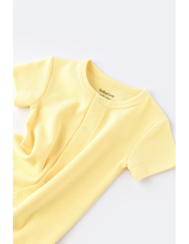 UP-BC-CSYW1016-3,Salopeta cu panataloni scurti - 100% bumbac organic - Galben, Baby Cosy