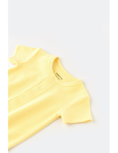 UP-BC-CSYW1016-3,Salopeta cu panataloni scurti - 100% bumbac organic - Galben, Baby Cosy