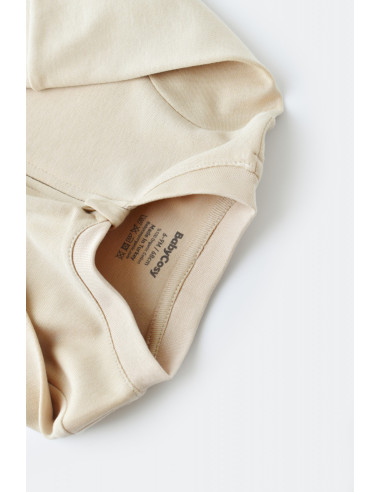 UP-BC-CSY3033-3,Salopeta cu fermoar cu maneca lunga si panataloni lungi - 100%bumbac organic - Crem, Baby Cosy