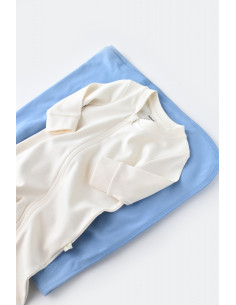 UP-BC-CSY3034-3,Salopeta cu fermoar cu maneca lunga si panataloni lungi - 100%bumbac organic - Ecru, Baby Cosy 2