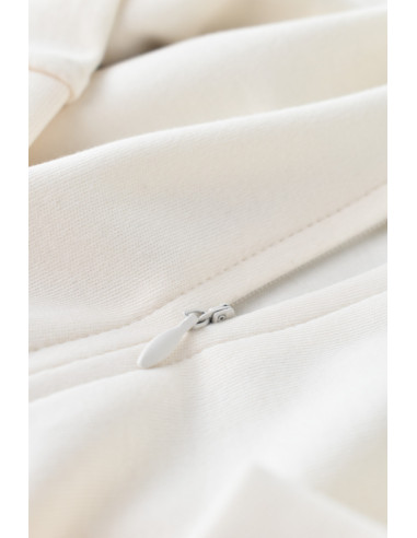 UP-BC-CSY3034-3,Salopeta cu fermoar cu maneca lunga si panataloni lungi - 100%bumbac organic - Ecru, Baby Cosy