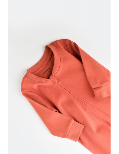 UP-BC-CSY3035-6,Salopeta cu fermoar cu maneca lunga si panataloni lungi - 100%bumbac organic - Scortisoara, Baby Cosy