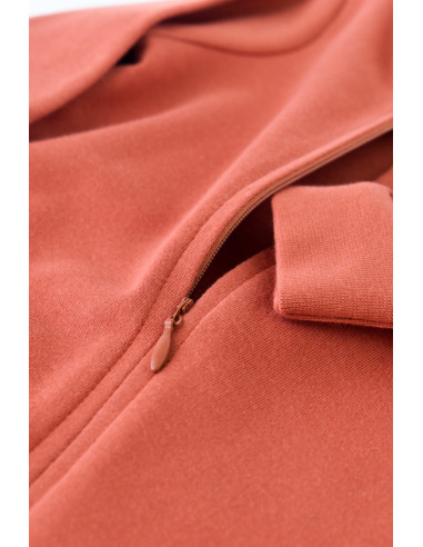 UP-BC-CSY3035-6,Salopeta cu fermoar cu maneca lunga si panataloni lungi - 100%bumbac organic - Scortisoara, Baby Cosy