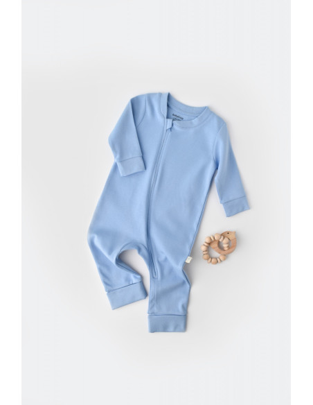 UP-BC-CSY3037-3,Salopeta cu fermoar cu maneca lunga si panataloni lungi - 100%bumbac organic - Bleu, Baby Cosy